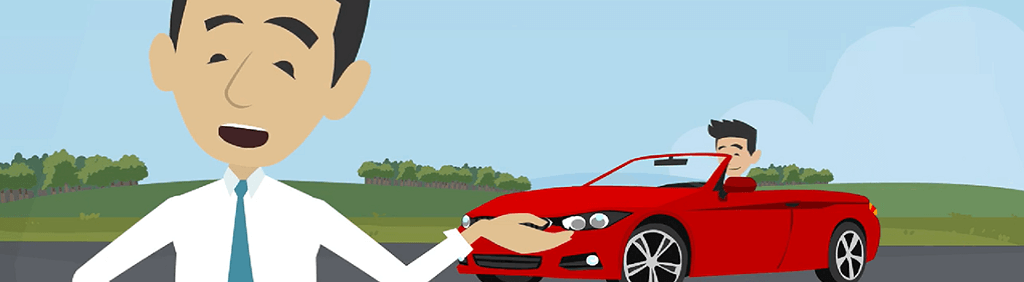 Cartoon guy with car image