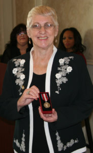 Theresa Stewart with Diamond Jubilee Medal