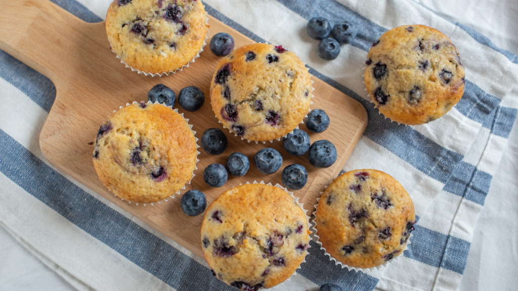 Orange + Blueberry muffins